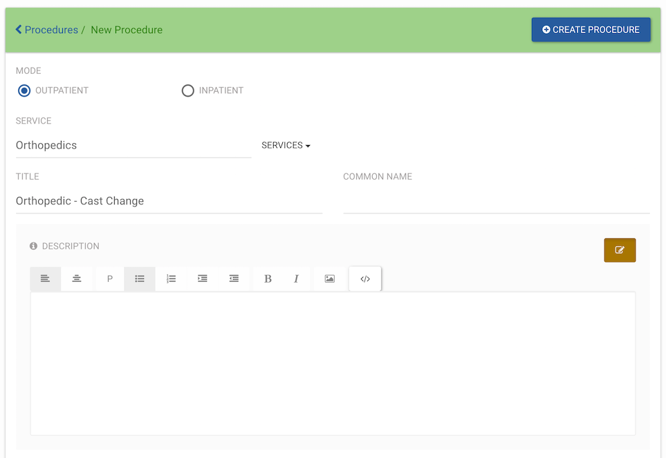 Procedure Description