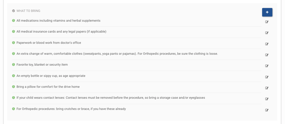 Setting What to Bring