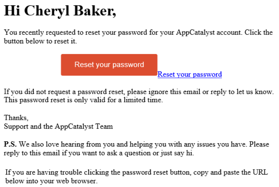 Request Password Reset