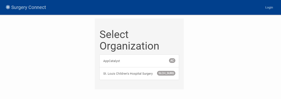 Select Organization
