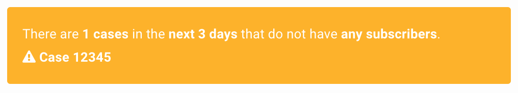 No subscribers alert