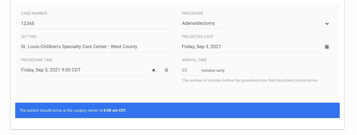 Case Arrival Time
