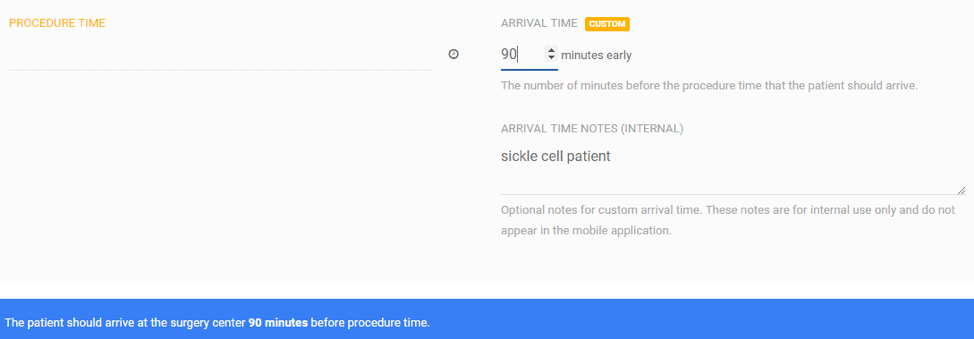 Custom Arrival Time