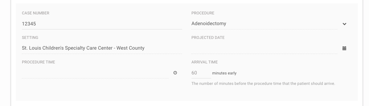 Setting Procedure Location
